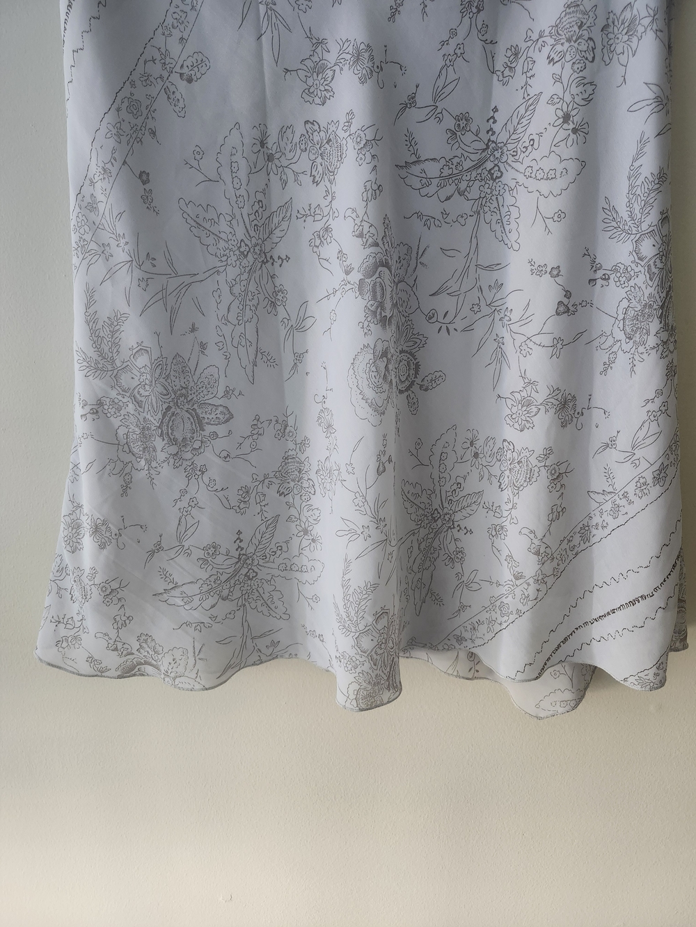 Light Gray Floral A-Line Skirt - Picture 4 of 7